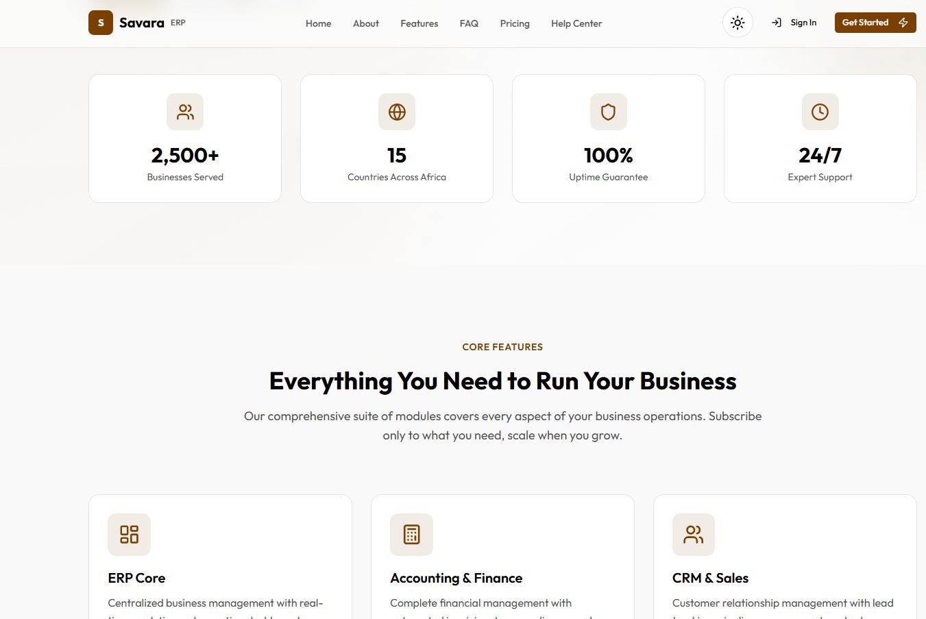 Savara ERP Platform